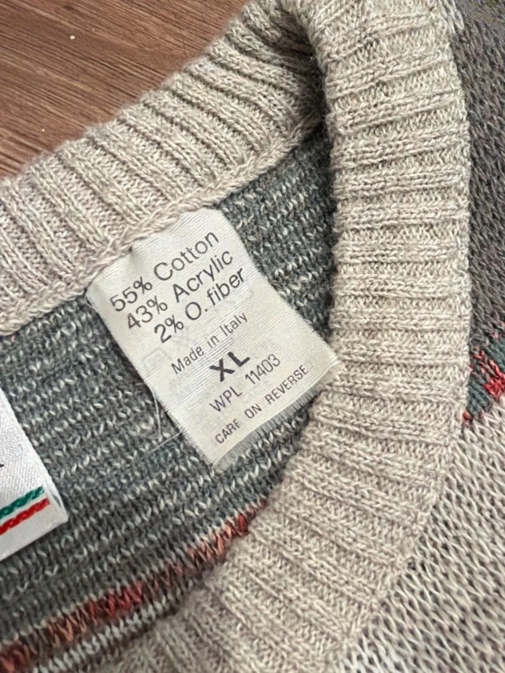 Vintage Giorgio Green Patterned Crewneck Sweater Made in Italy